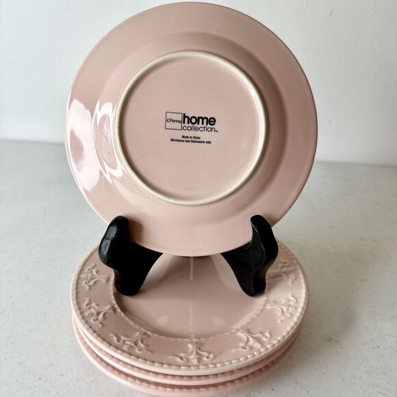 Set Of 4 JCPenney Home Collection 6 1/8” Appetizer Bread Plates Pink - Picture 8 of 9
